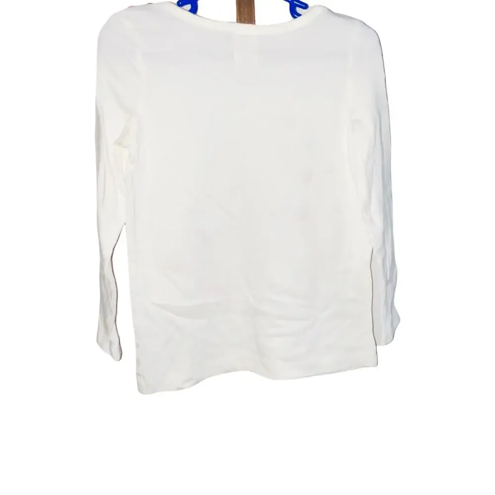 Gymboree girls white long sleeve top size 4